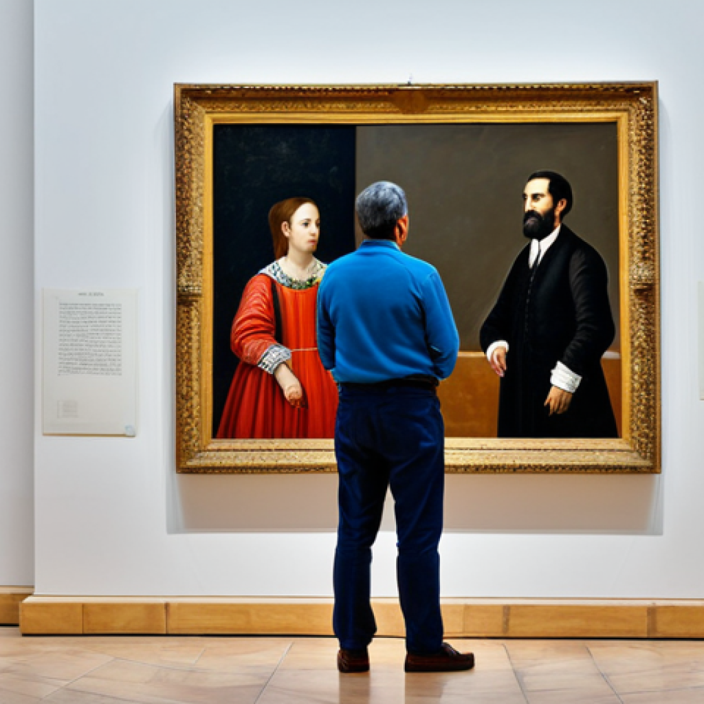 Blanes' Historical Painting**

"A fully clothed subject viewing Juan Manuel Blanes' historical painting 'Juramento de los Treinta y Tres Orientales' in a museum setting, appropriate attire, safe for work, perfect anatomy, correct proportions, professional museum photography, well-lit gallery, family-friendly, high quality."

**