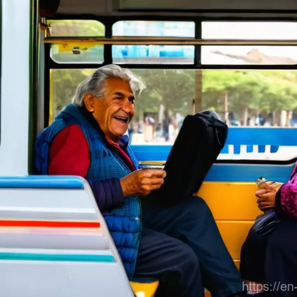 우루과이 대중교통 요금 - **Prompt:** A lively, candid photograph capturing the authentic experience of a public bus in Montev...