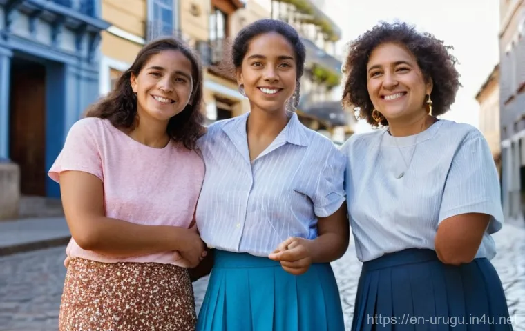 우루과이 여성 인권 현황 - **Prompt:** A confident Afro-Uruguayan woman in her early 40s, dressed in elegant and professional b...